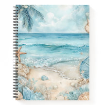 PASTEL SUMMER BEACH SCENE WITH SEASHELLS