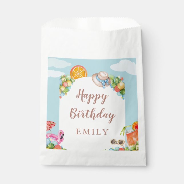 Pastel Summer Birthday Party Favour Bags (Front)