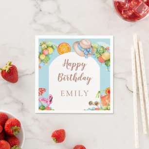 Pastel Summer Birthday Party Napkin
