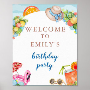 Pastel Summer Birthday Party Poster
