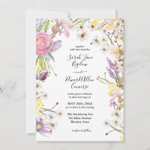 Pastel Summer Floral Wedding Invitation
