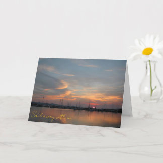 Pastel Sunset Harbor Card