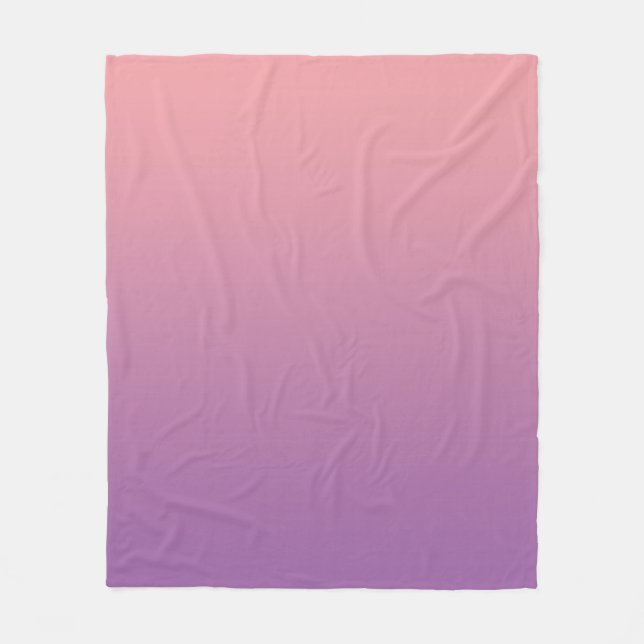 Pastel Sunset Pink Purple Ombre Gradient  Fleece Blanket (Front)