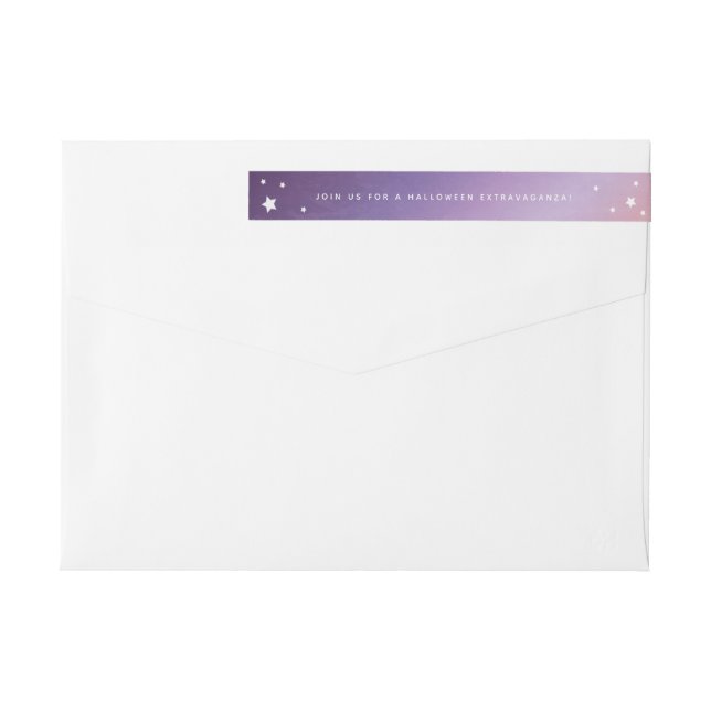 Pastel Sunset+White Stars Wraparound Address Label (Back)