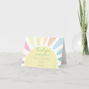 Pastel Sunshine Thank you Birthday Party  Card