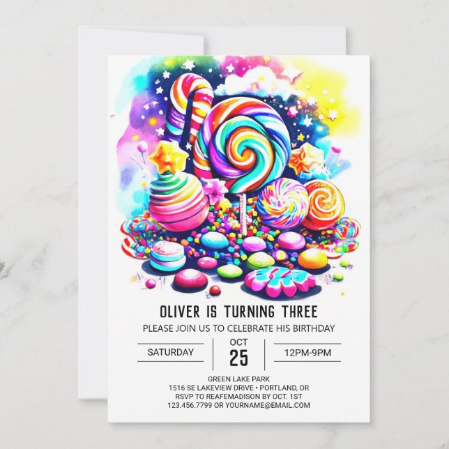 Pastel Sweet Chocolate Printable Birthday Invitation (Front)