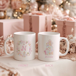 Pastel Sweet Holiday Treats Monogram Crest Coffee Mug