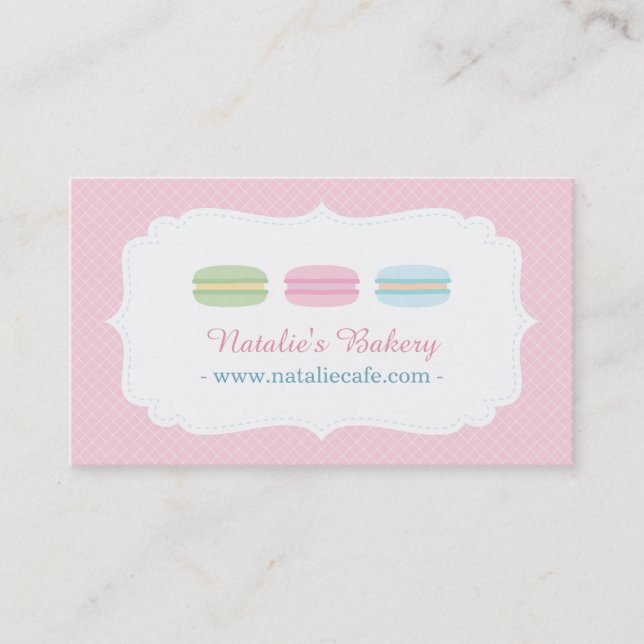 Pastel Sweet Macarons Patisserie Business Cards (Front)