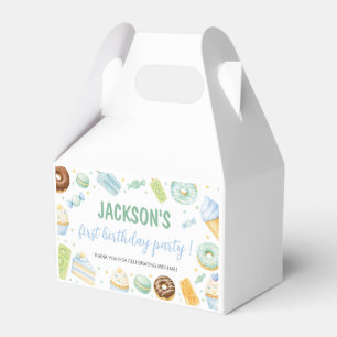 Pastel Sweet One Doughnut Birthday Party Favour Box