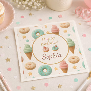 Pastel Sweet Treat Birthday Party Napkin