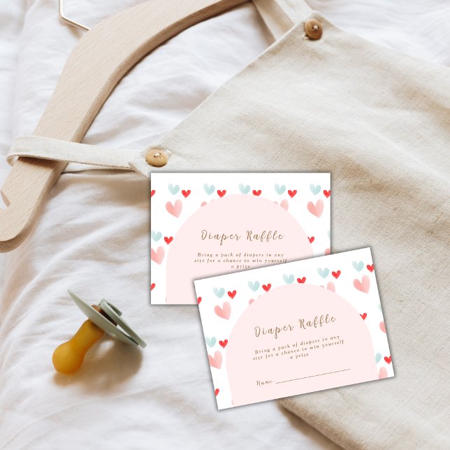 Pastel Sweetheart Arch Diaper Raffle Baby Shower Enclosure Card (Pastel Sweetheart Arch Diaper Raffle Baby Shower Enclosure Card)