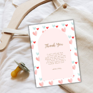 Pastel Sweetheart Arch Valentines Baby Shower Thank You Card