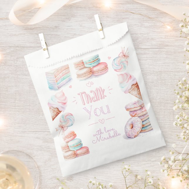 Pastel sweets macarons birthday thank you favour bags (Clipped)