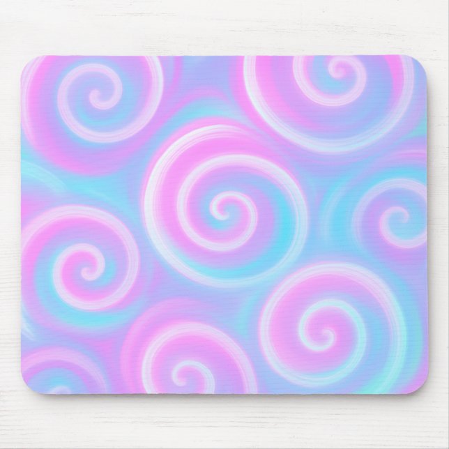 Pastel Swirl Mouse Pad – Dreamy Workspace Vibes (Front)