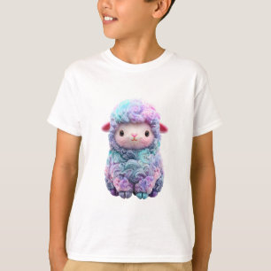 Pastel Swirl Rainbow Lamb Kids T-Shirt