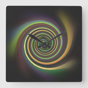 Pastel Swirl Square Wall Clock