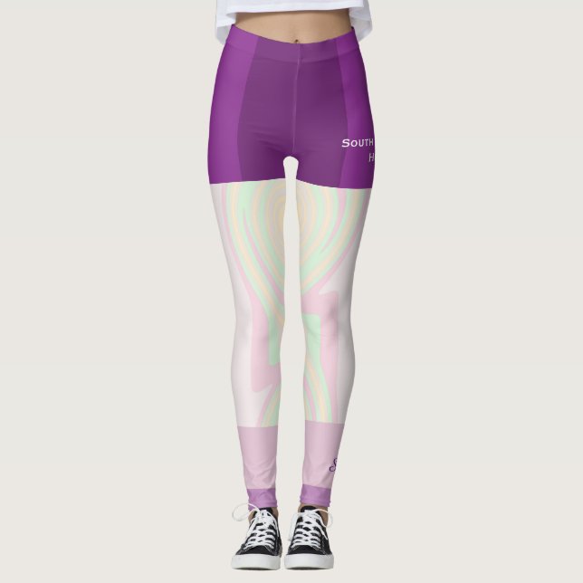 Pastel Swirl Team/Club Leggings with Fake Shorts (Front)