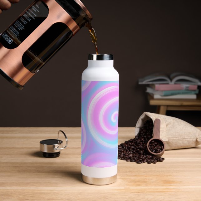 Pastel Swirl Travel Drinkware  Water Bottle (Coffee)