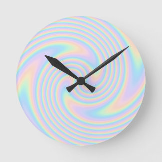 Pastel Swirl Twist Design. Round Clock