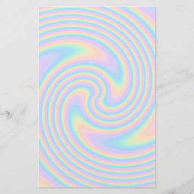 Pastel Swirl Twist Design. Stationery (Front)