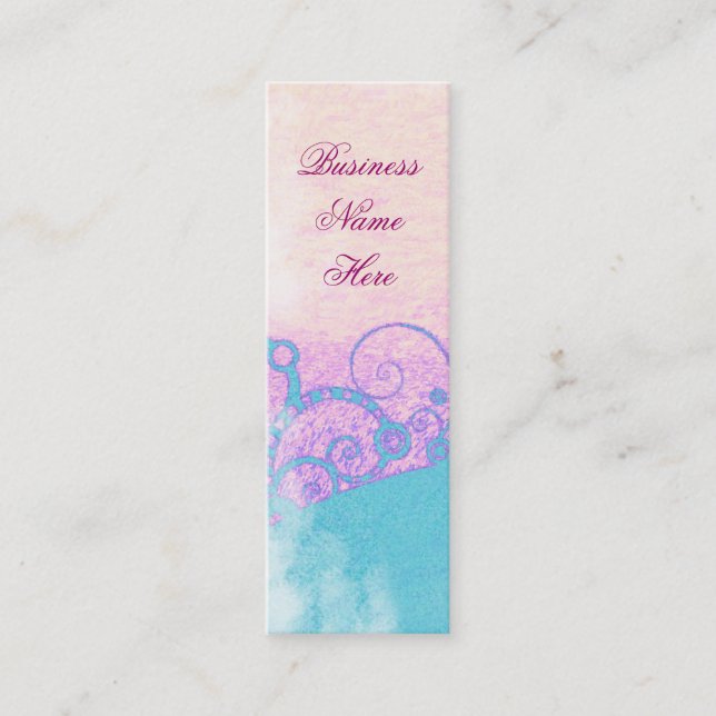 Pastel swirled fantasy bookmark business cards (Front)