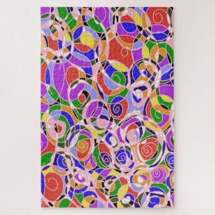 Pastel Swirling Abstract Patterns Jigsaw Puzzle