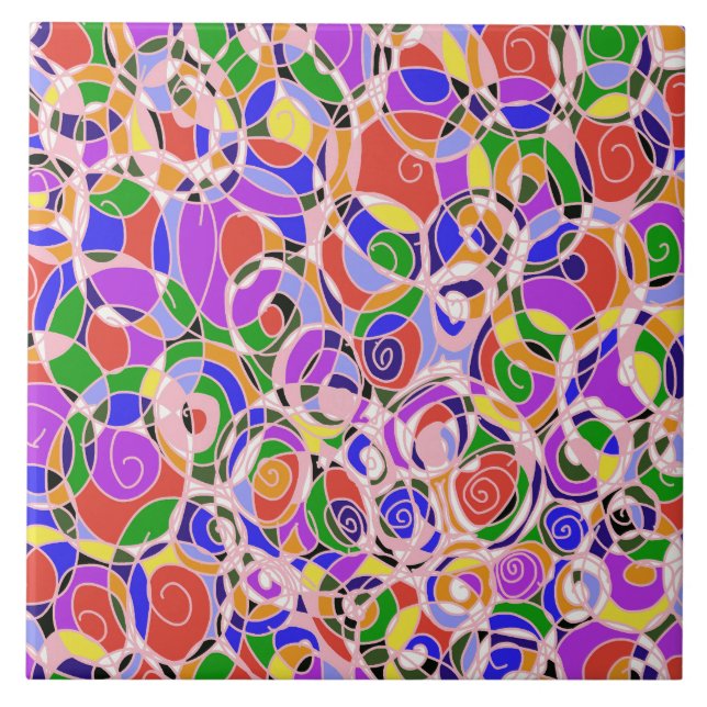 Pastel Swirling Abstract  Patterns  Tile (Front)