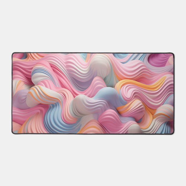 Pastel swirls background desk mat (Front)