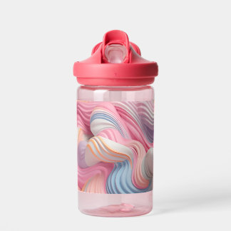 Pastel swirls background Water Bottle