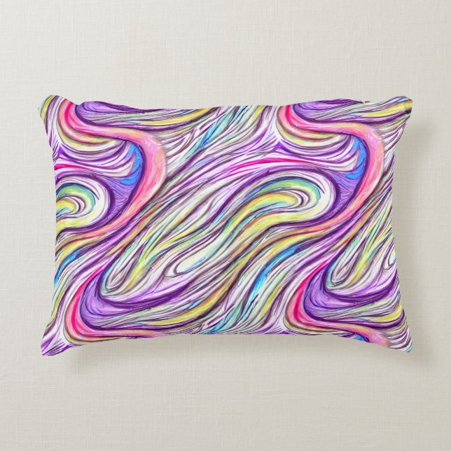 Pastel Swirlscape Accent Pillow (Front)
