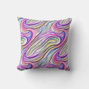 Pastel Swirlscape Throw Pillow