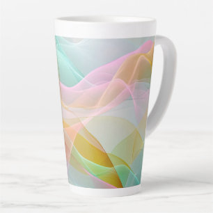 Pastel Symphony of Floating Sheer Ribbons Latte Mug