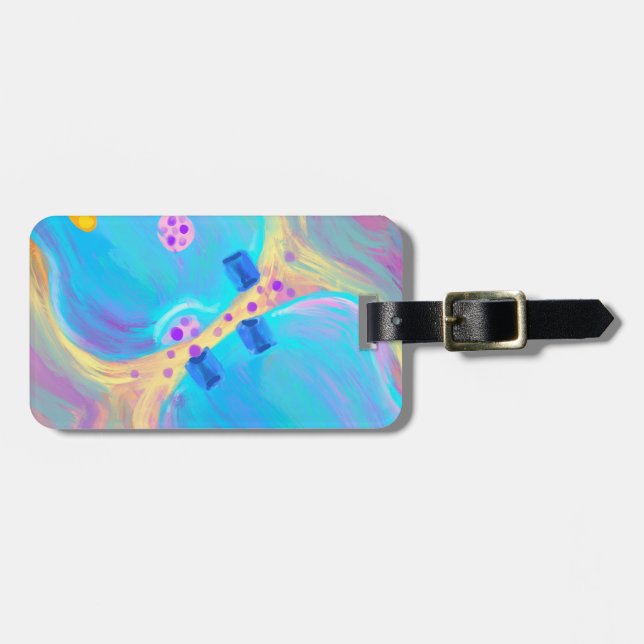 Pastel Synapse Luggage Tag (Front Horizontal)