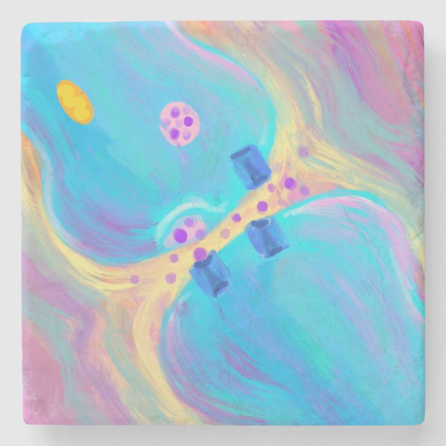 Pastel Synapse Stone Coaster (Front)