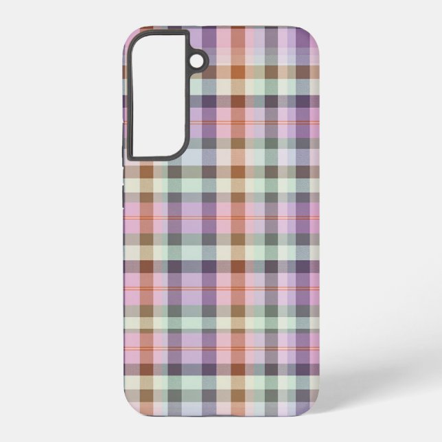 Pastel Tartan Plaid Pattern Design Samsung Galaxy S22+ Case (Back)