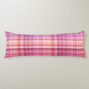 Pastel Tartan Plaid Pink Purple 2 Designs Body Cushion
