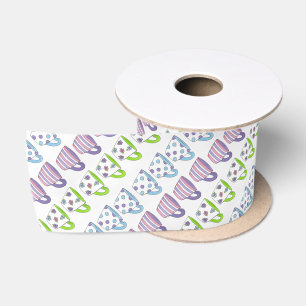 Pastel Tea Cup Teacup Tea Party Cuppa Tea Satin Ribbon