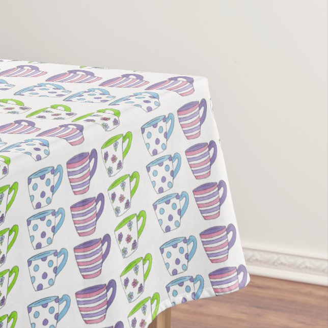 Pastel Tea Cup Teacup Tea Party Cuppa Tea Tablecloth (In Situ)