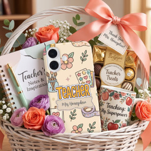 Pastel Teacher School Supplies Pattern iPhone 16 Case