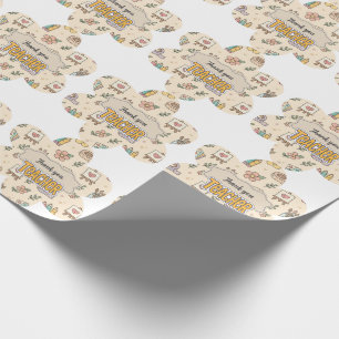 Pastel Teacher School Supply Pattern Wrapping Paper