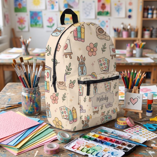 Pastel Teacher  School Supply  Printed Backpack (Creator Uploaded)