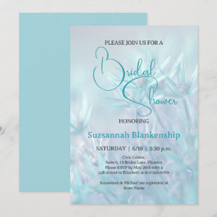 Pastel Teal Floral Background Bridal Shower Invitation