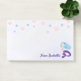 Pastel Teal & Purple Mermaid Princess Post-it Notes