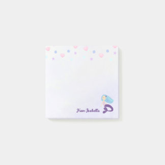 Pastel Teal & Purple Mermaid Princess Post-it Notes