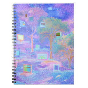 Pastel Techno Forest Dreamscape Notebook