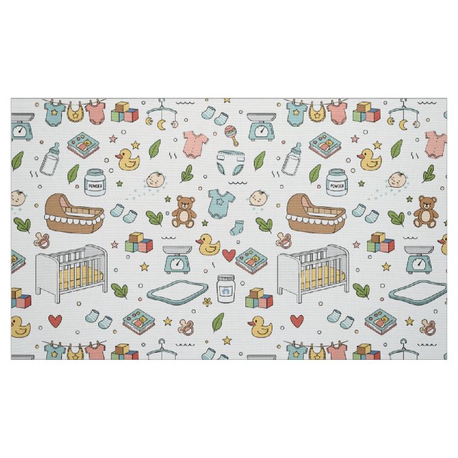 Pastel Teddy Bear Duck Decorative Fabric (Fat Quarter)