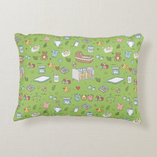 Pastel Teddy Bear Duck Decorative Nursery Pillow