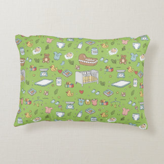 Pastel Teddy Bear Duck Decorative Nursery Pillow