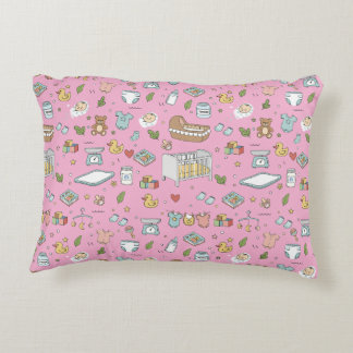 Pastel Teddy Bear Duck Decorative Nursery Pillow