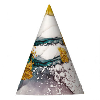 Pastel tenderness: golden swirls art. party hat